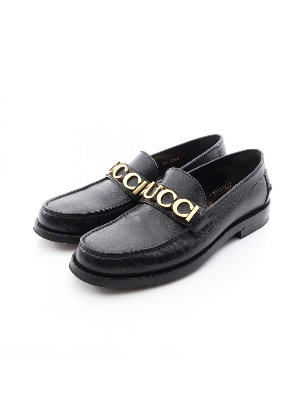 Gucci Metal Logo Loafers Shoes Leather #373754G52B